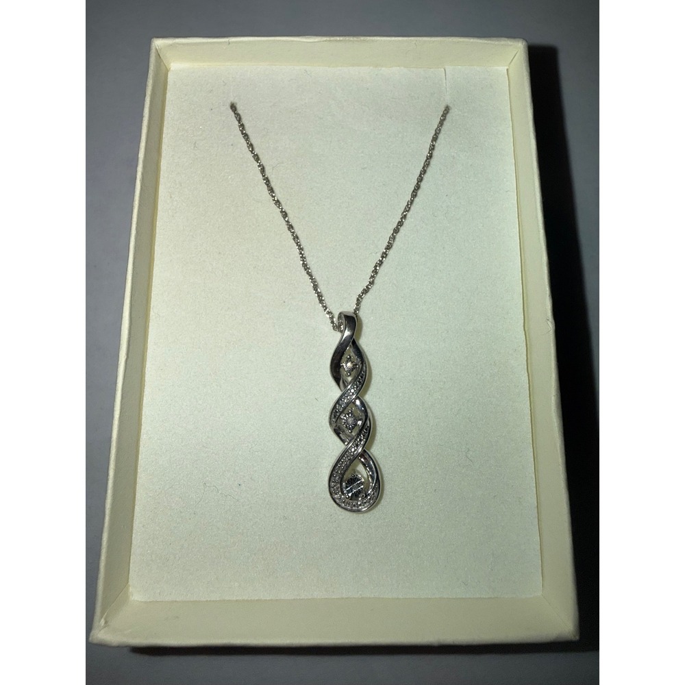 Kay Jewelers Memories Moments Magic Diamond Twist Necklace Sterling Silver 1/5ct